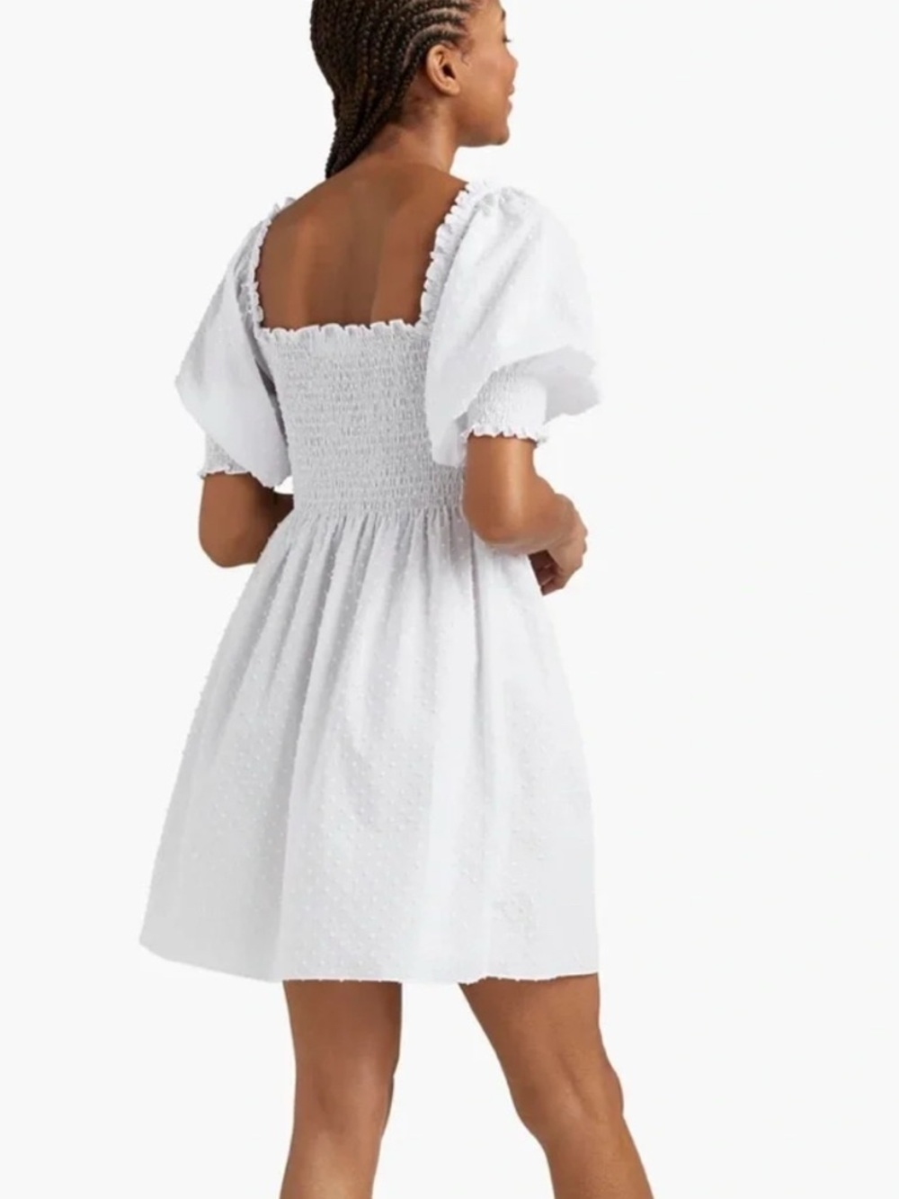 The Athena Nap Dress in white Swiss dot Small - Picture 4 of 11